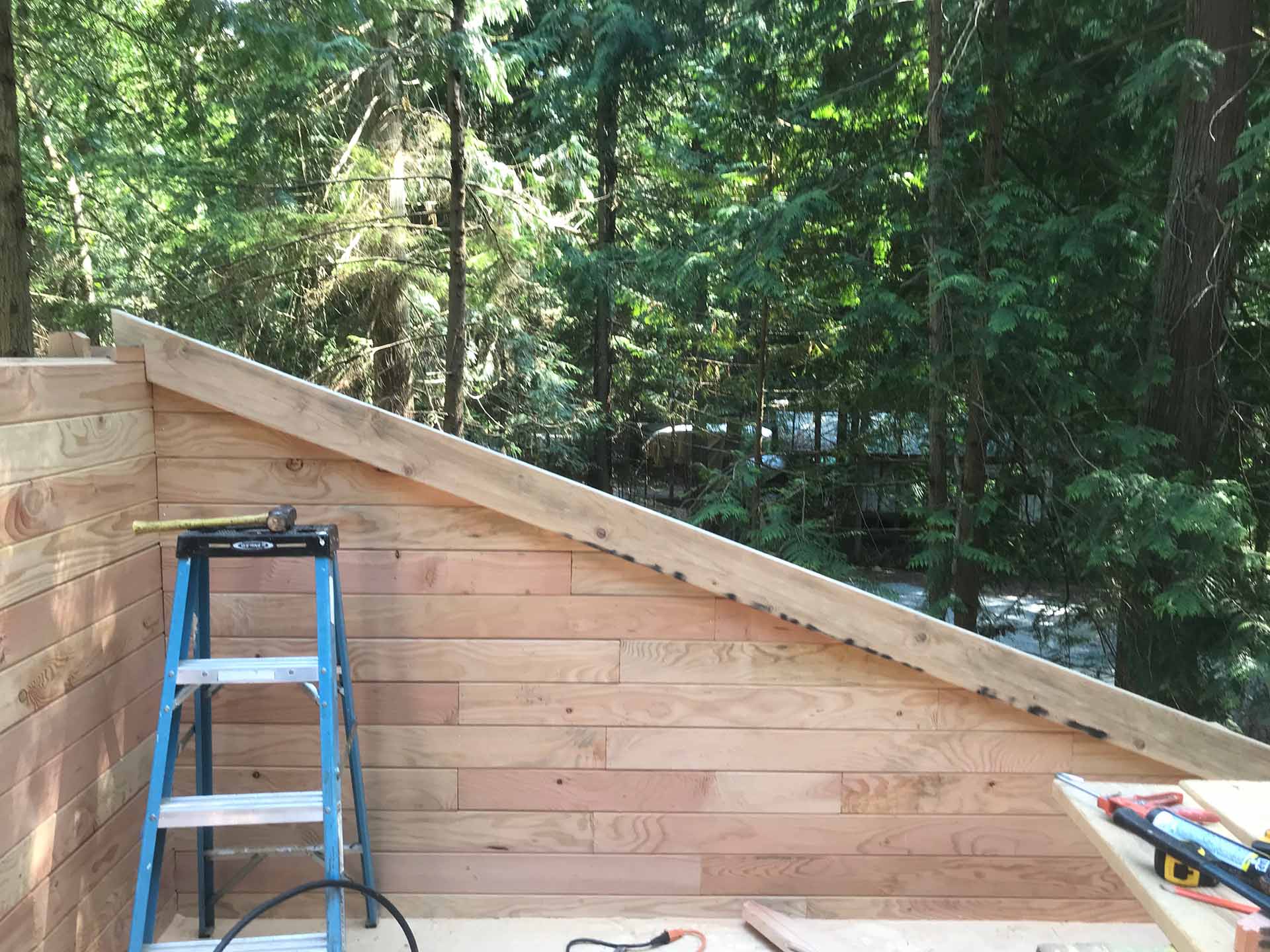 home addition roof line first beam